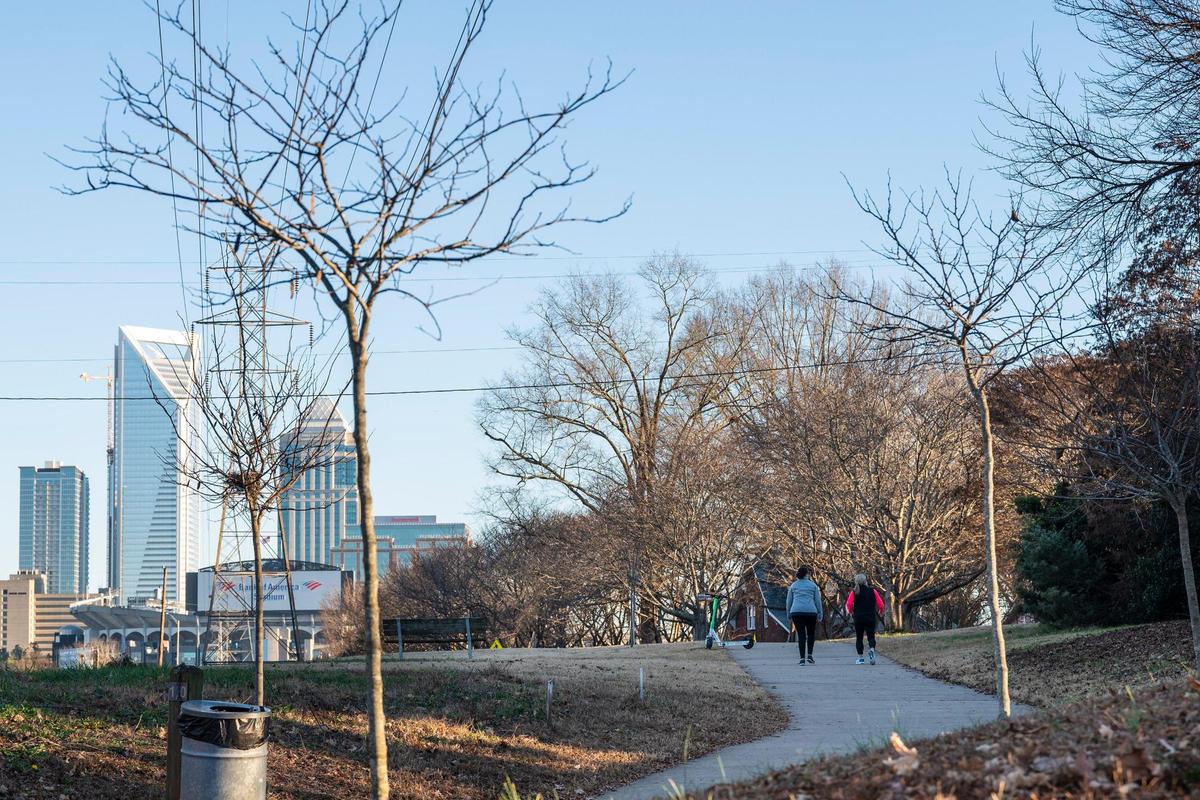 Frazier Park, along with several others, would be harmed by the proposed I-77 South toll lane project. Parts of Frazier Park would either be removed or an elevated highway would go above certain areas. 