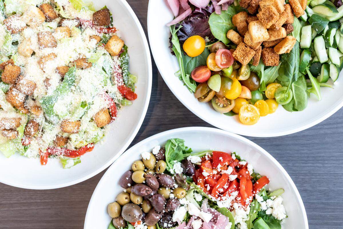 401 Social offers three salads: Greek ($13), House Caesar ($15) and the 401 Social Salad with mixed greens, pickled red onions, cherry tomatoes, cucumbers, croutons and ranch or balsamic dressing ($10).