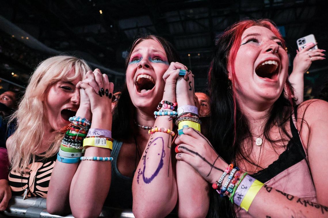 Fans cheer for Twenty One Pilots at the Spectrum Center in Charlotte, N.C., on Sunday, September 4, 2022.