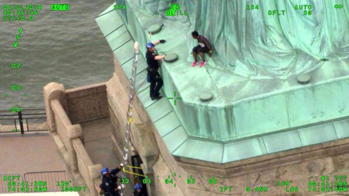 Patricia Okoumou climbed onto the Statue of Liberty on July 4 to protest immigration policies.
