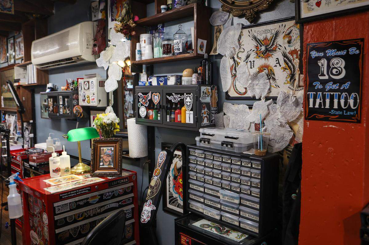 501 Expert Tattoo in NoDa keeps the stall belonging to Logan McAdams as he kept it. The 30-year-old died of fentanyl drug overdose.