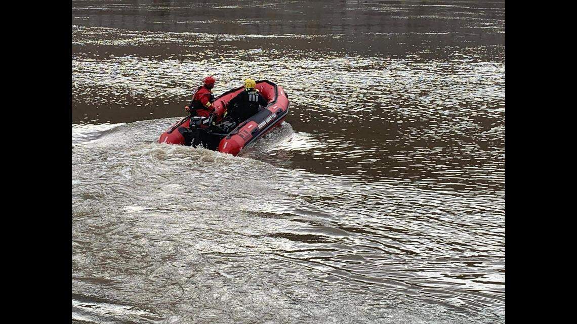 Virginia officials are searching for a missing person after an empty boat was spotted on the James River.