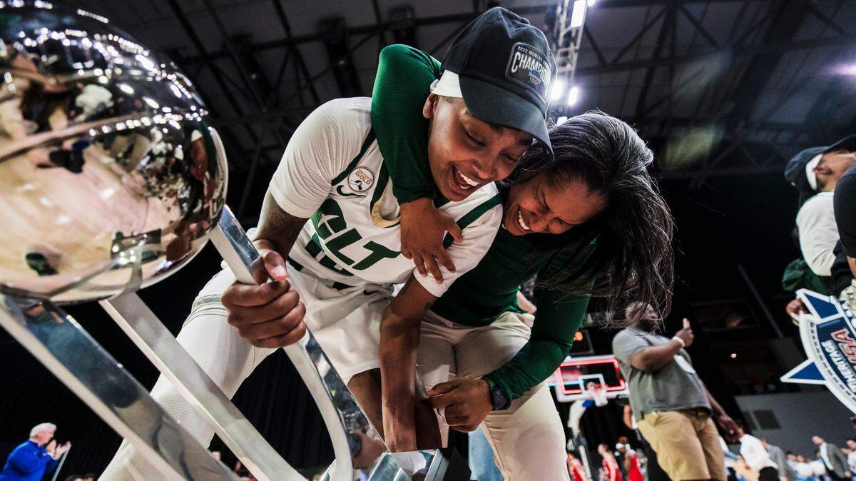 Charlotte’s women’s basketball team celebrated a Conference USA championship on Saturday night, earning their first trip to the NCAA tournament since 2009.