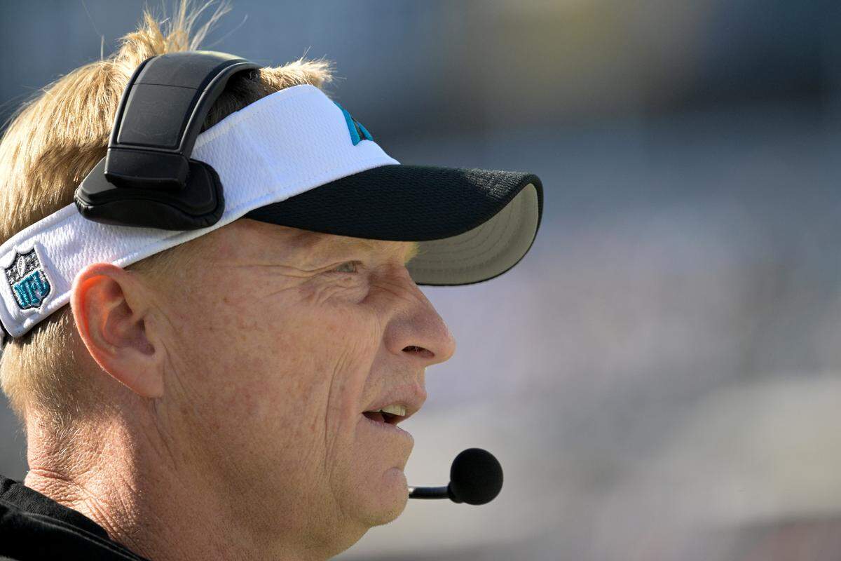 Carolina Panthers interim head coach Chris Tabor watches during the first half of an NFL football game against the Jacksonville Jaguars Sunday, Dec. 31, 2023, in Jacksonville, Fla. (AP Photo/Phelan M. Ebenhack)