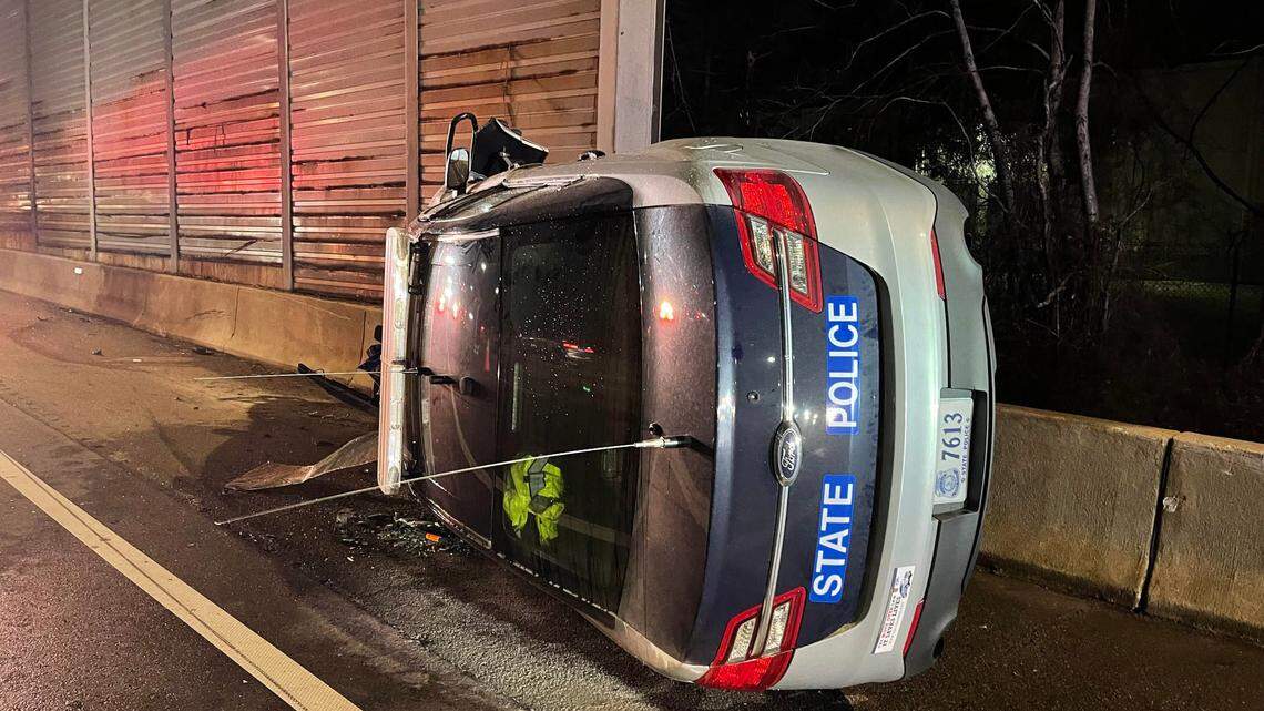 A Maryland man has been charged after he allegedly led Virginia State Police on a chase that ended with one squad car flipped over.
