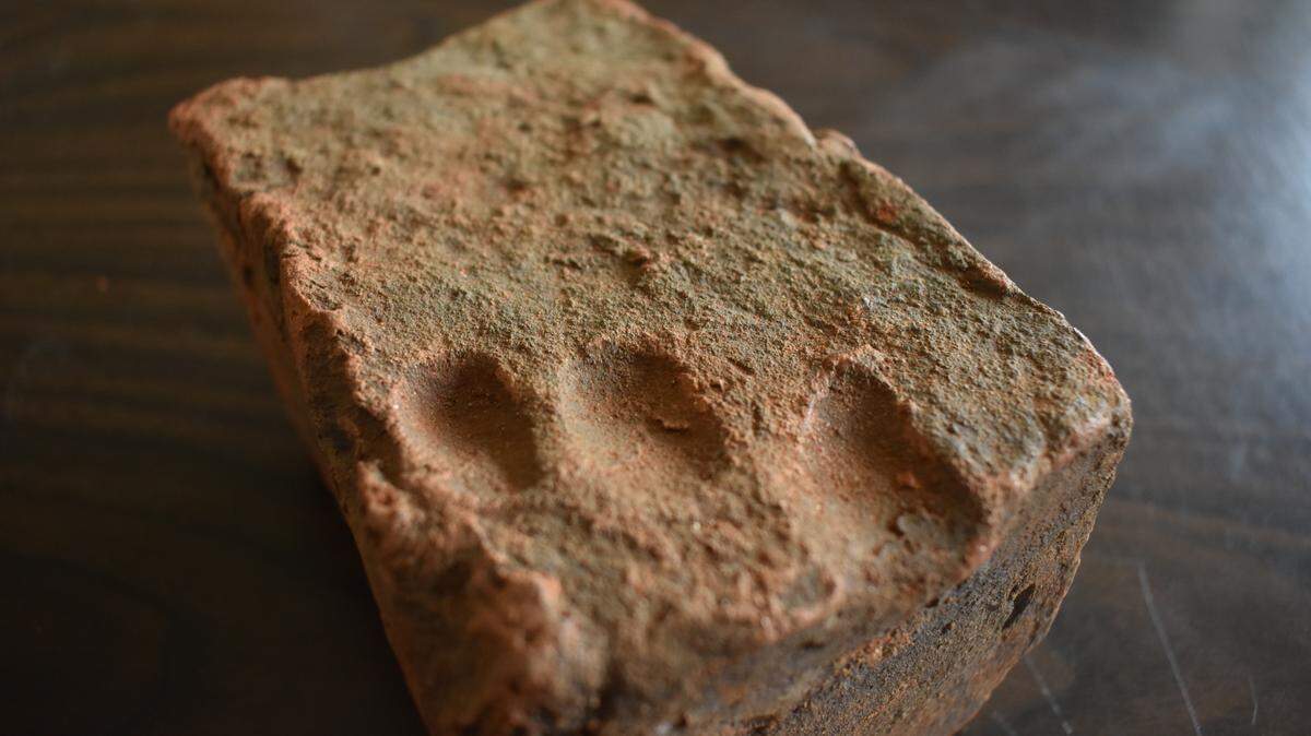One of the bricks containing finger prints of a slave found at Rose Hill Plantation State Historic Site in Union, South Carolina. Photo: Nate Johnson, park manager.
