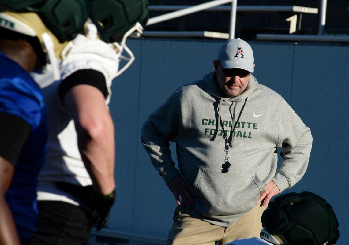 Tim Albin, the Charlotte 49ers new head coach, ran the players through an open practice at the university on Tuesday, Mar. 18, 2025.