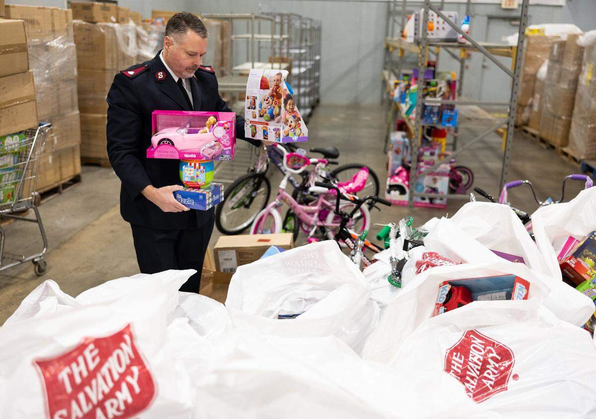 Major Jason Burns of The Salvation Army said sports equipment, soccer balls, baseballs and basketballs are perennially popular with kids, as are dolls for girls and makeup for teenage girls.