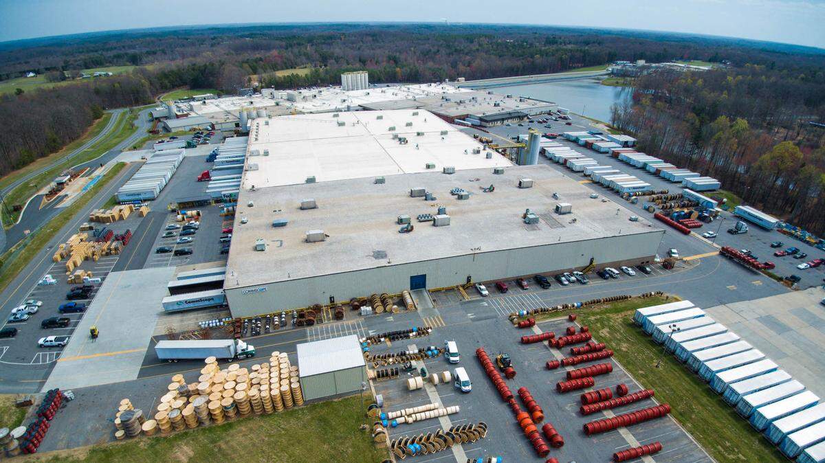 The arial view of CommScope’s Catawba facility.
