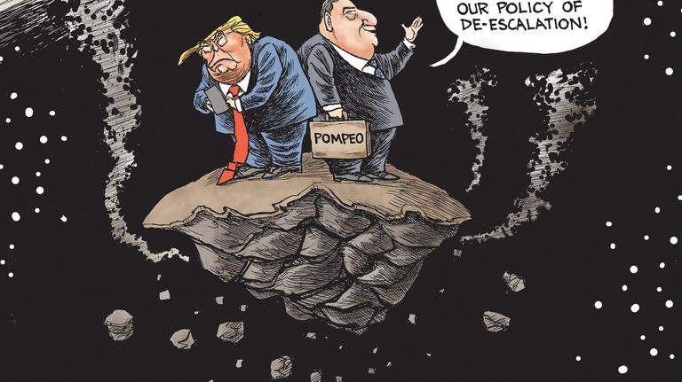 Kevin Siers cartoon: White House starting a war to stop a war