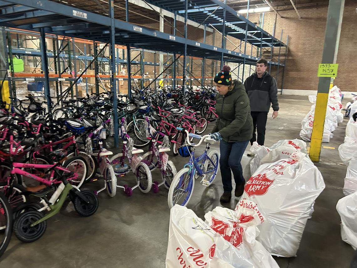 Nearly 800 bikes were distributed during the 2025 holiday season in the Charlotte area thanks to community donations and support from Charlotte nonprofit The Spokes Group, according to The Salvation Army.
