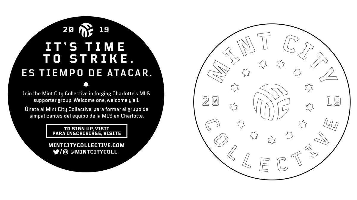 Mint City Collective, a new MLS fan club, has formed with the backing of the Carolina Panthers’ biggest fan group, the Roaring Riot. Pictured here are some of the stickers Mint City Collective will be distributing.