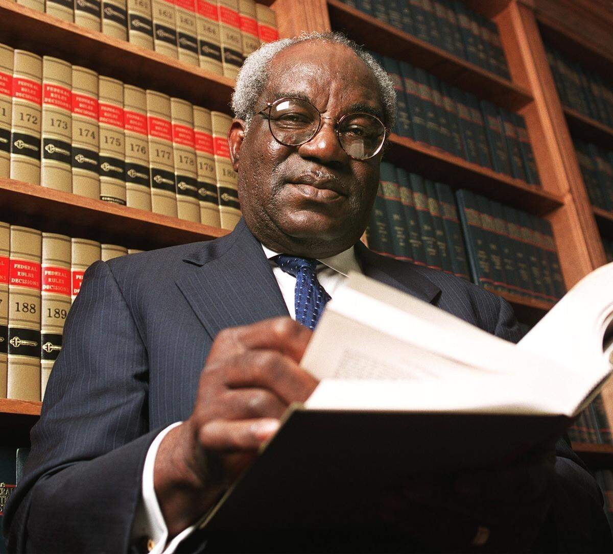 Julius Chambers photographed in in his law office in 2002.