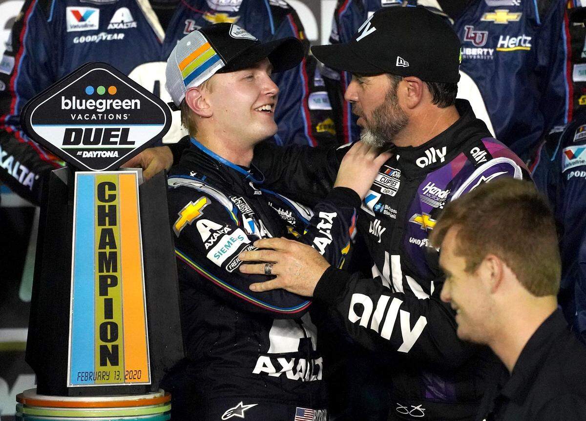 As a kid, NASCAR driver William Byron (left) trick-or-treated at the house of future teammate Jimmie Johnson (right) in Charlotte.