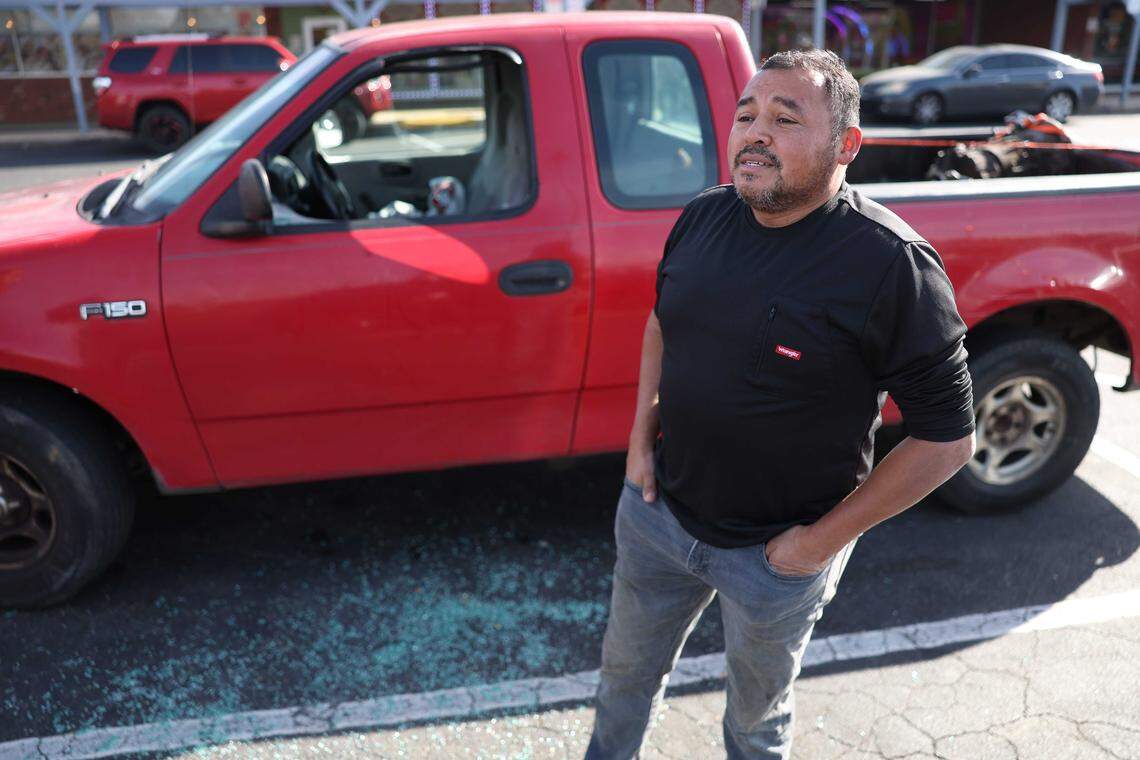 Willy Aceituno describes a confrontation with U.S. Border Patrol agents on Saturday morning at Pollo Campero restaurant near the intersection of South Boulevard and Archdale Drive. He said agents attempted to arrest him twice and smashed his car window when he tried to leave.