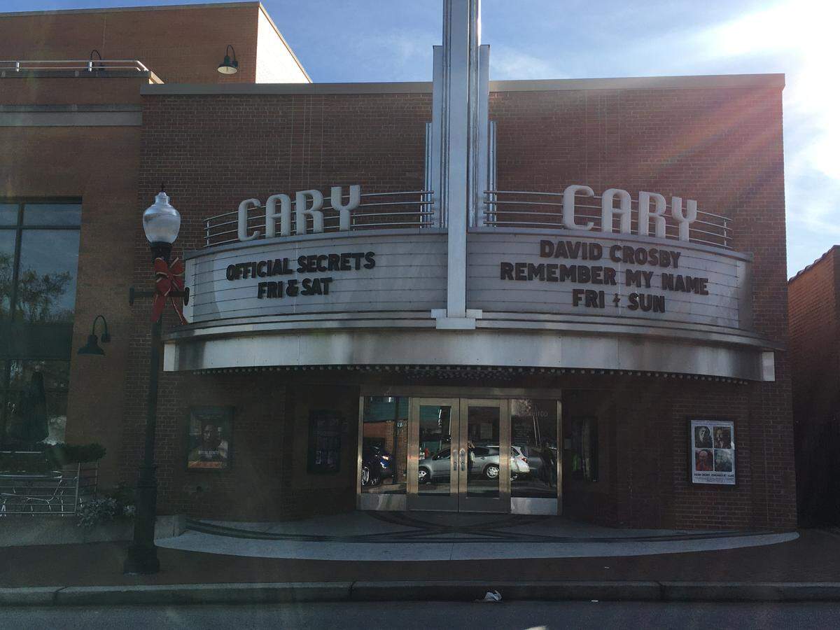 The Cary Theatre screens independent movies, classic films and documentaries, along with comedy shows and more. 