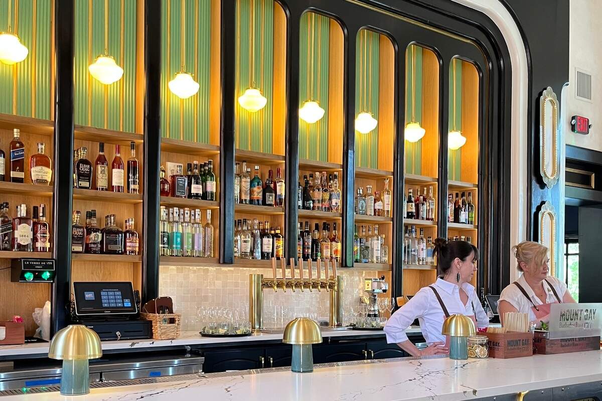 Rhea Buck and Colleen Hughes work behind the bar at Leluia Hall.