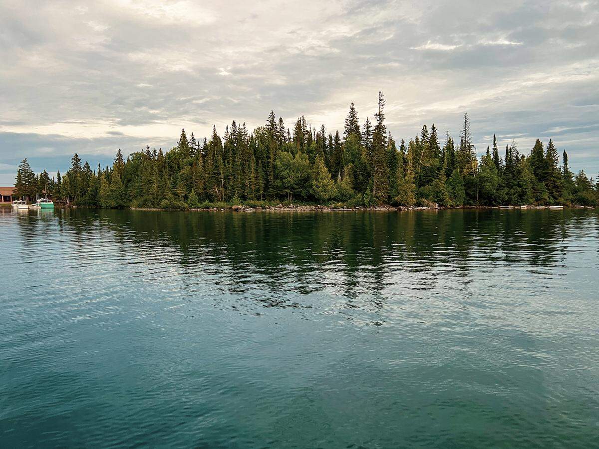 Pure turquoise lake waters at Isle Royale National Park.