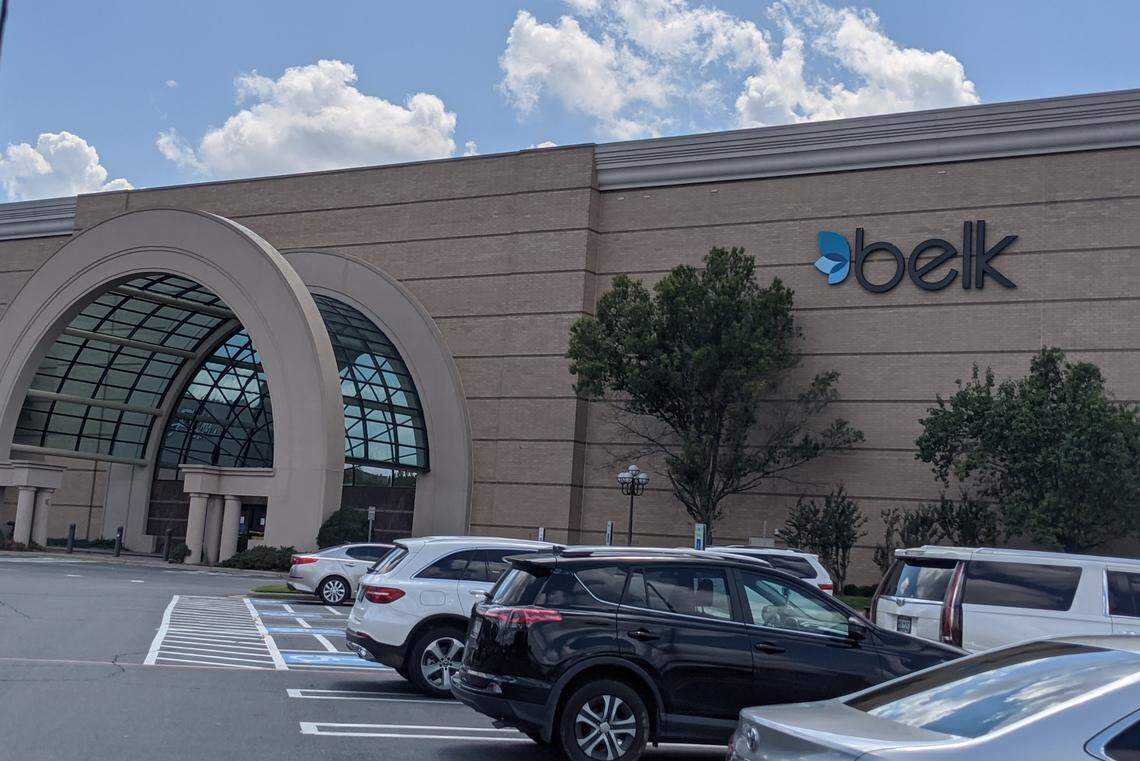 Charlotte-based Belk department store (shown at Carolina Place mall in Pineville) could be on the brink of bankruptcy with vendors unpaid and the coronavirus COVID pandemic hitting retailers, financial experts say.