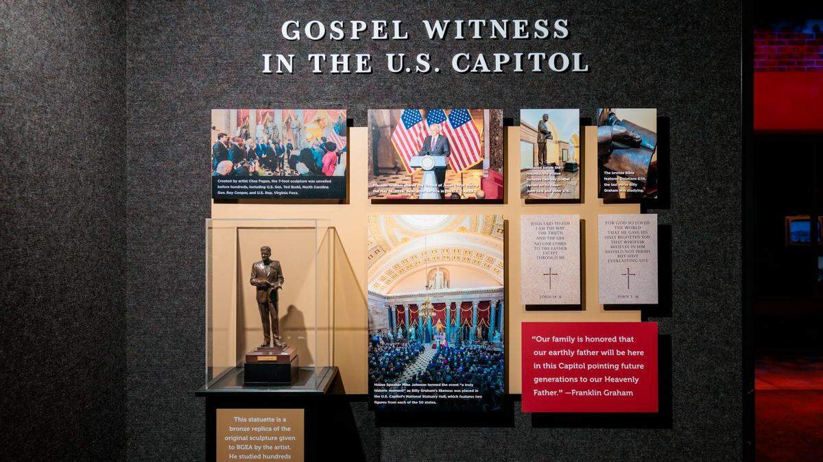 A new permanent feature in the Billy Graham Library’s “The Journey of Faith” tour is a section on the late evangelist’s statue on display in the U.S. Capitol.