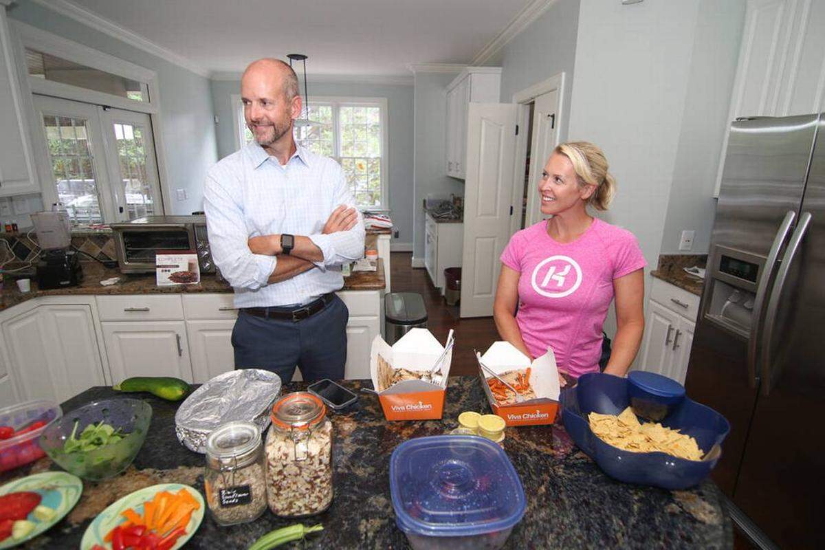 Brad Panovich has dinner with his family, then puts the kids to bed on his evening break before heading back to the station to do the 11 o’clock news.