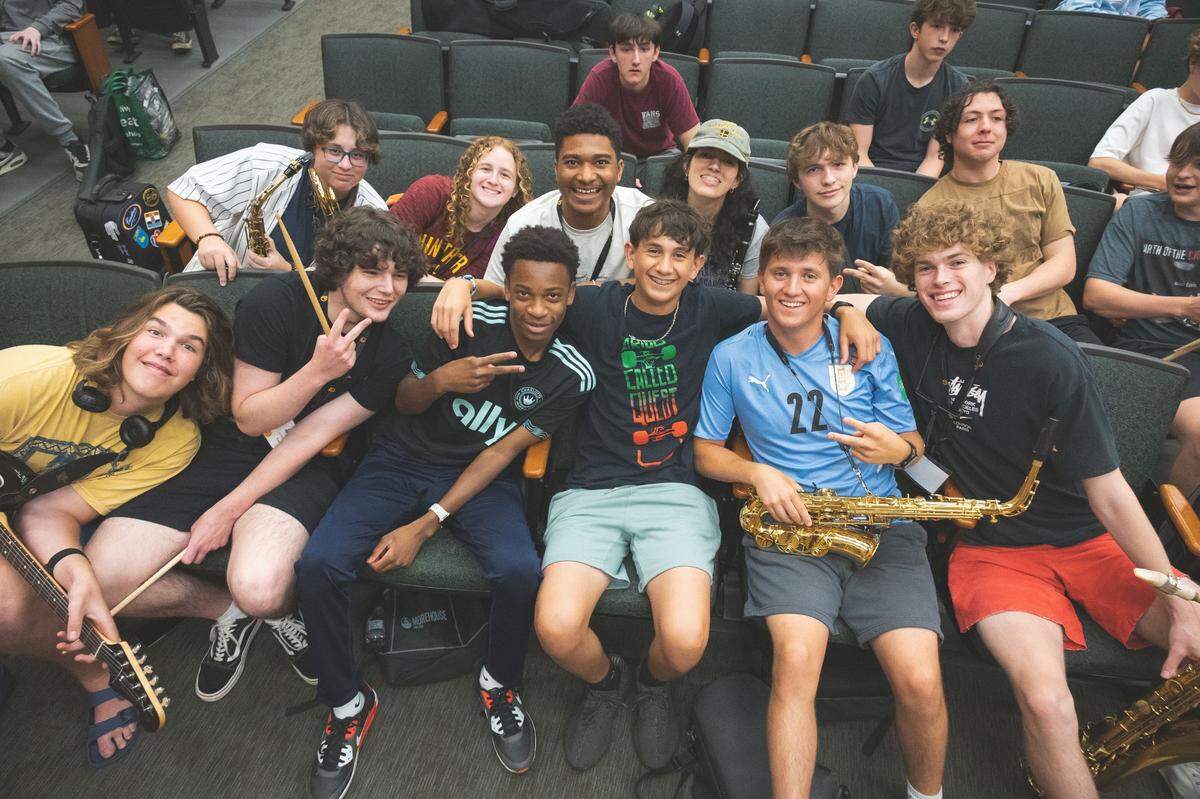 Students from the JazzArts Summer Music Camp in 2024. JazzArts is committed to building a jazz audience in Charlotte through music education, workshops and ensemble opportunities for young musicians.