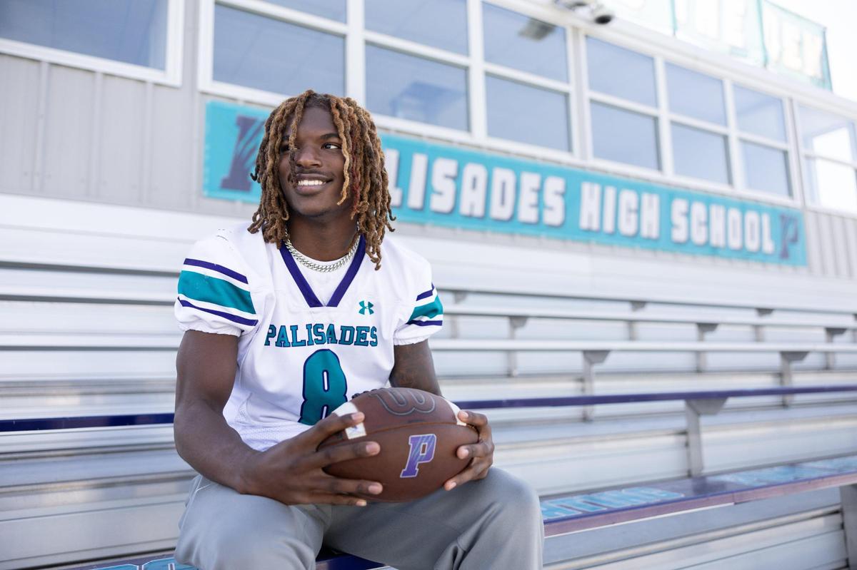 Palisades linebacker, Kendric Davis, poses for.a portrait at Palisades High School in Charlotte, N.C. on Tuesday, October 15, 2024.