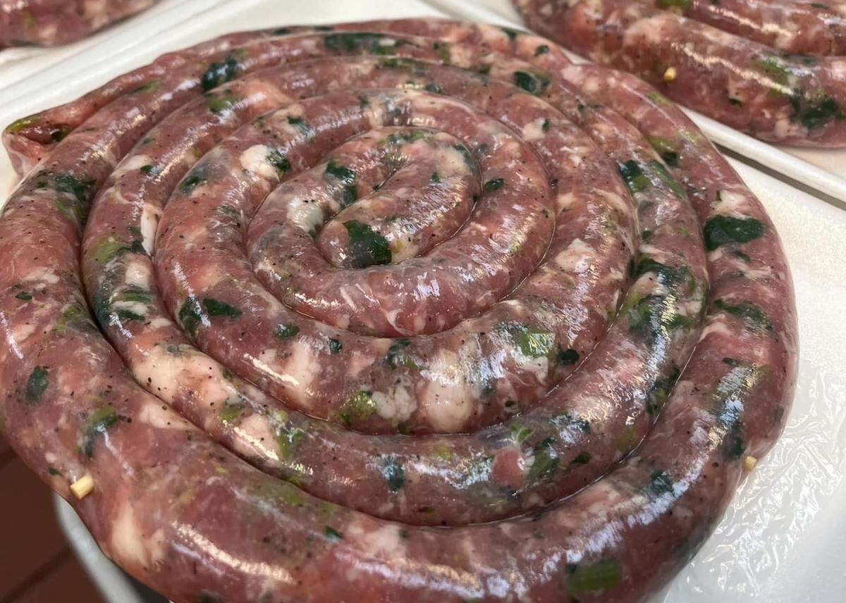 Broccoli rabe pinwheel sausage is a top seller at Enzo’s Italian Market.