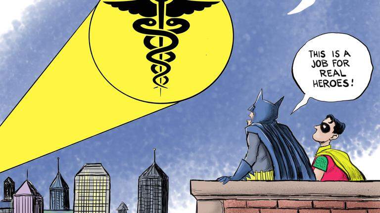 Kevin Siers cartoon: When the going gets tough, the tough get going