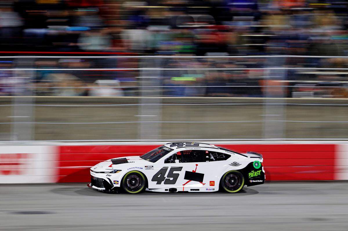 NASCAR Cup Series driver Tyler Reddick (45) during Saturday’s practice for the Clash at Bowman Gray in Winston-Salem.