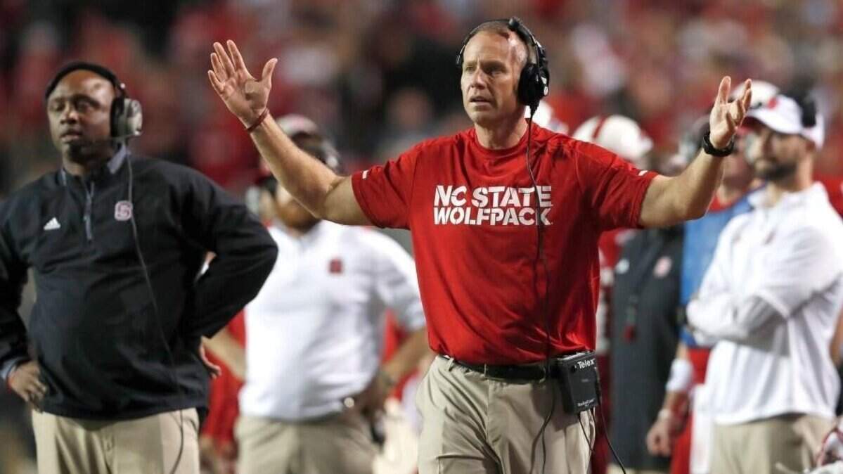 Football coach Dave Doeren, usually more at home on the N.C. State sideline, visited Charlotte Motor Speedway on Sunday ... and a Wolfpack reunion broke out.