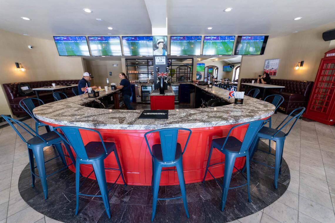 The bar at Big Ben’s new location on Elizabeth Avenue.