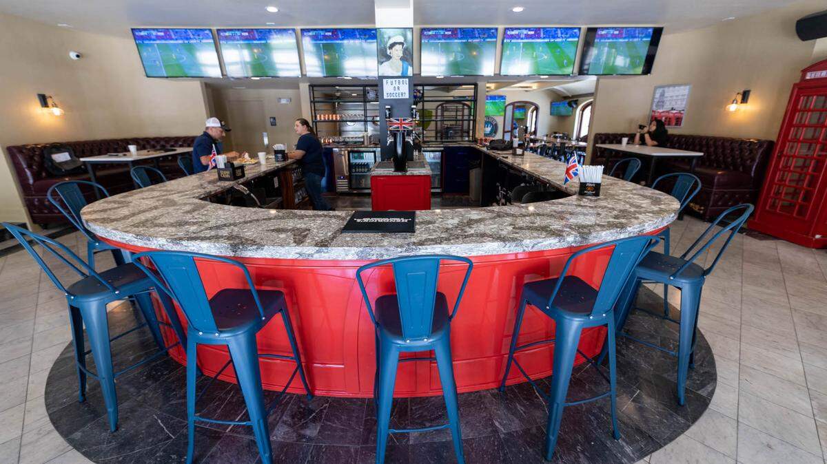 The bar at Big Ben’s new location on Elizabeth Avenue.