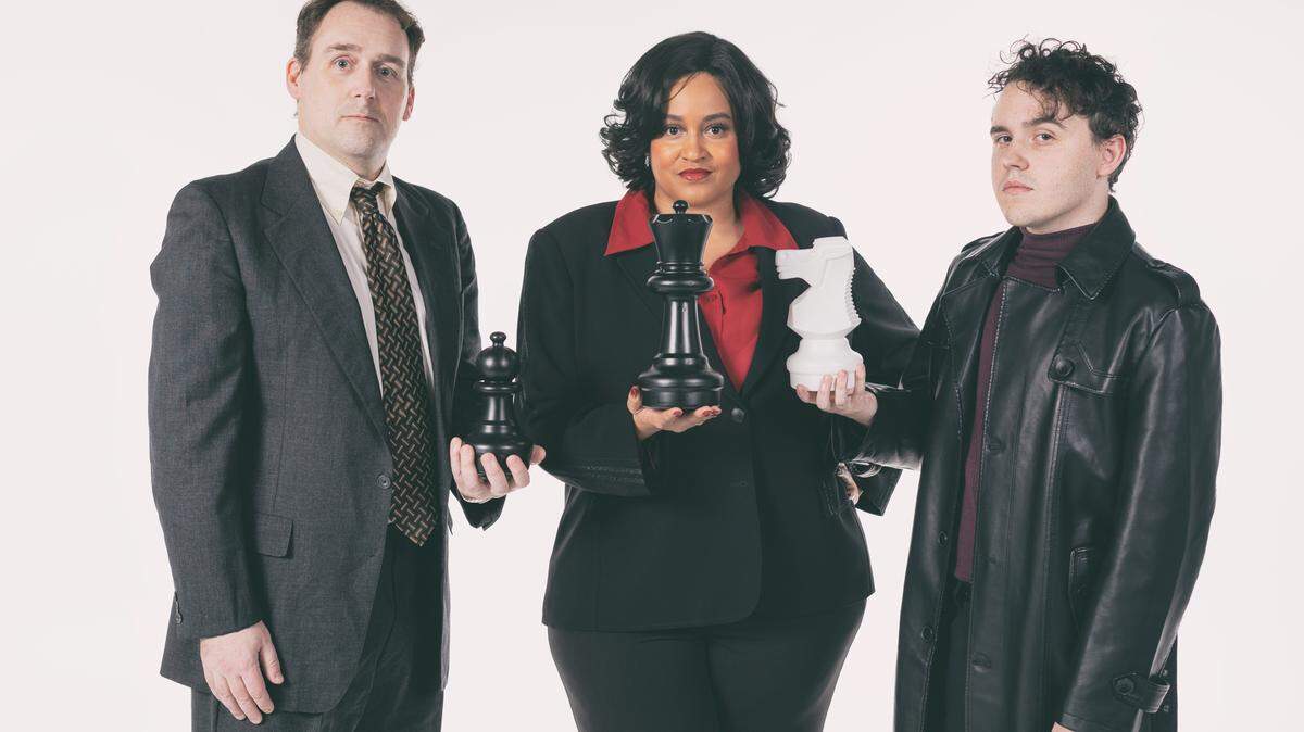 J. Michael Beech, Iris DeWitt and Patrick Stepp star in “Chess.”
