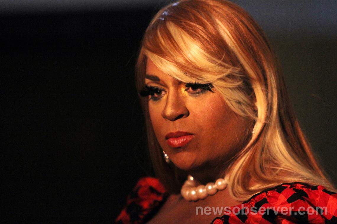 ‘I think Vivica is limitless,’ says Justin Clapp of his drag queen persona Vivica C. Coxx, before a show at the Durham County Public Library. Clapp has agreed to help the LGBTQ Center in Durham organize this year’s Pride event in Durham.