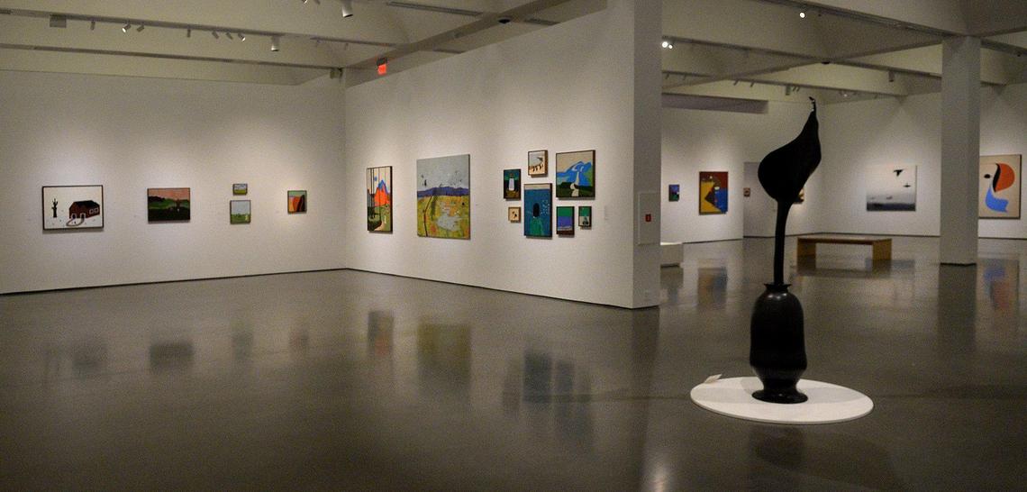 Some of the nearly 100 works of art by Clare Rojas are exhibited on the fourth floor of the Bechtler Museum of Modern Art. The Bechtler Museum in uptown Charlotte celebrates its 15th anniversary on January 2, 2025. Installations like the Sol Lewitt wall drawing in the museum atrium and nearly 100 contemporary works entitled “Claire Rojas: Past the Present” are featured. Designed by Swiss architect, Mario Botta, the museum’s eye-catching exterior has been a staple along South Tryon Street.