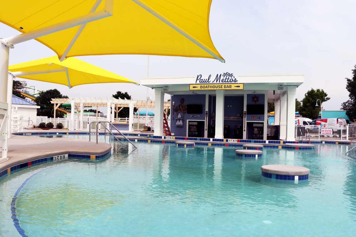 The new swim-up bar at Carowinds’ &nbsp;Carolina Harbor Shore Club is called Paul Metto’s Boathouse Bar.