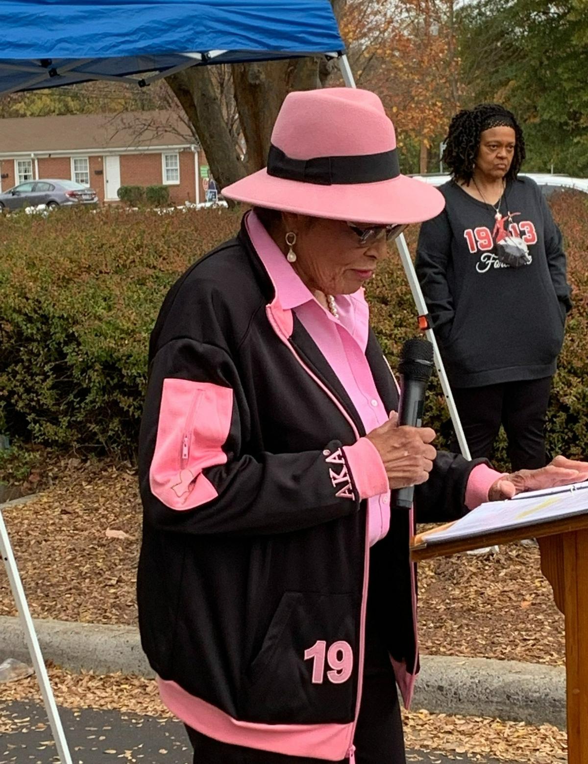 Rep. Alma Adams speaks to members of historically Black fraternities and sororities in Charlotte on Saturday, Nov. 5, 2022.