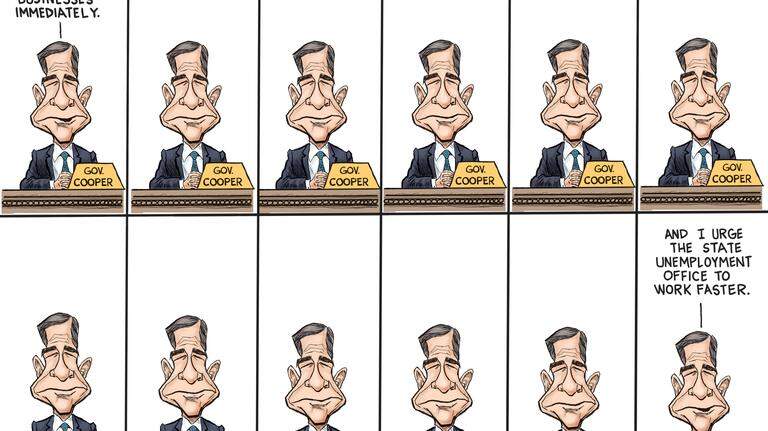 Kevin Siers cartoon: Gov. Cooper’s Shutdown