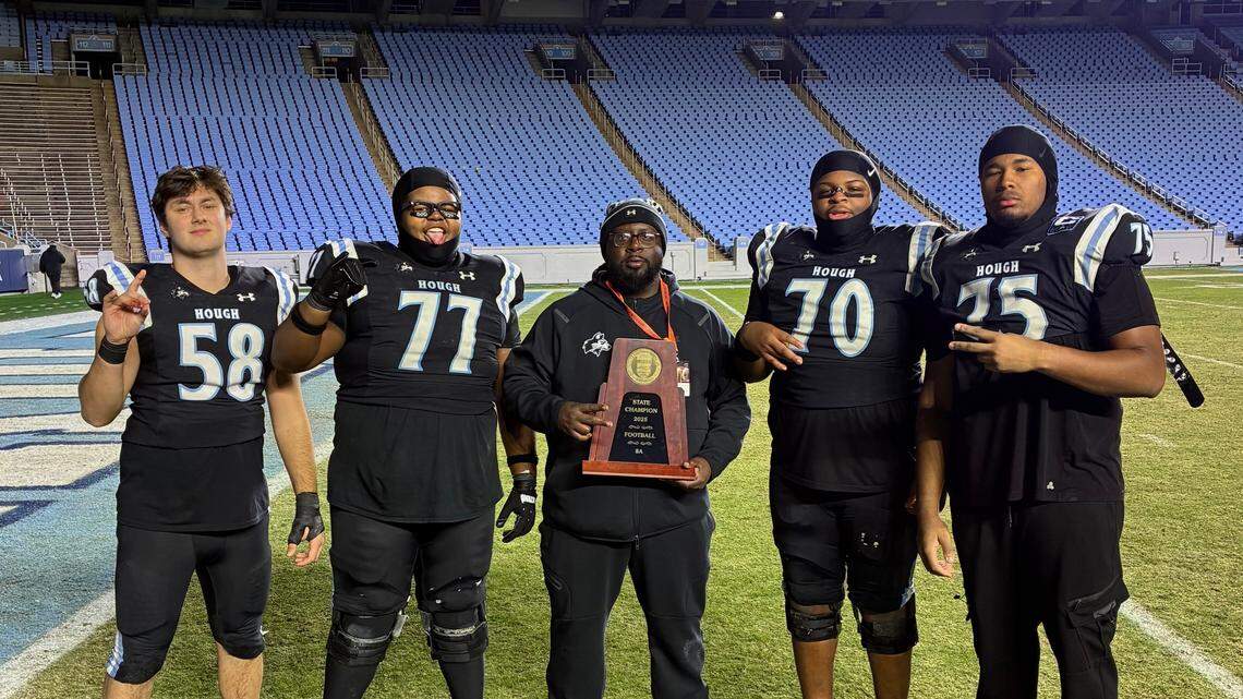 Hough High rallies around football coach after cardiac arrest leaves him in ICU