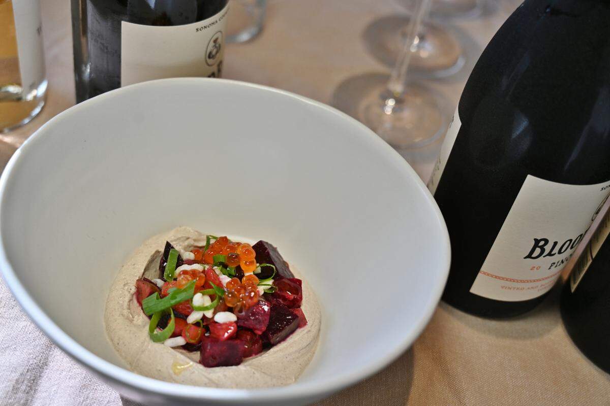 Restaurant Constance’s char-grilled beet and tomato salad.