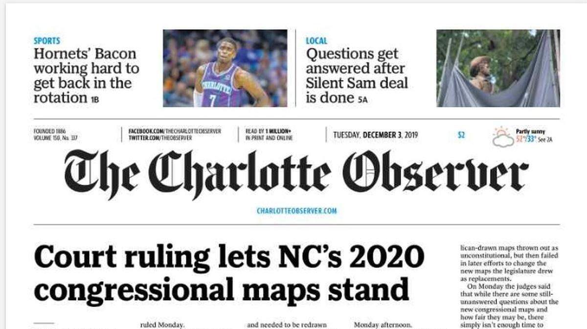 The Charlotte Observer on March 7 launches a new weekend offering with expanded newspapers on Fridays and Sundays and access to the Saturday edition exclusively online