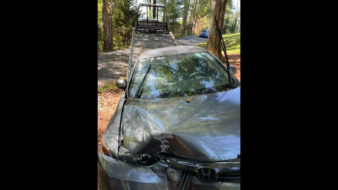 Golfers were sent scrambling when this vehicle drove across a course in Franklin, North Carolina, according to the Macon County Sheriff’s Office.