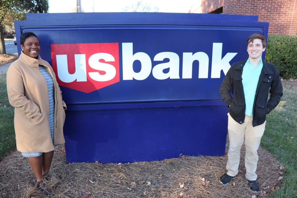 April Craige and Eyke Mendez, two participants in the Carolina Fintech Hub’s WIN program, work as software developers for U.S. Bank.