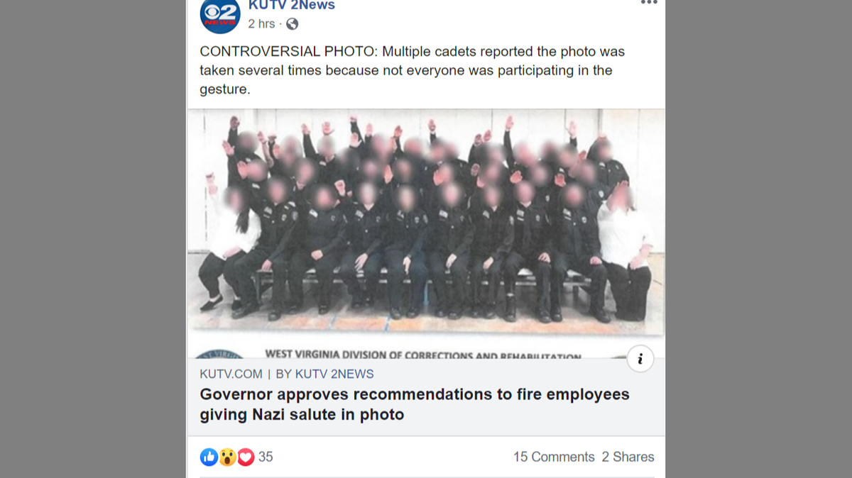 West Virginia Gov. Jim Justice said Monday that the cadets doing a Nazi salute in their class photo should be fired.