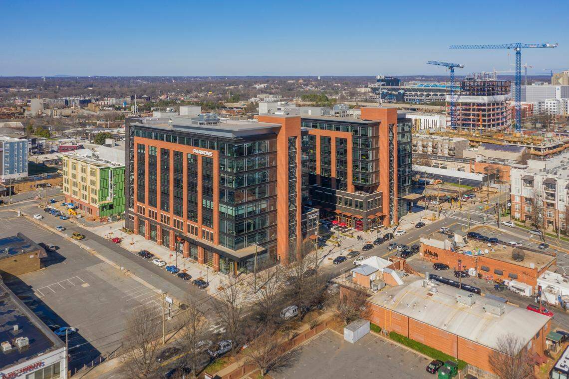 The RailYard building in South End, home to tenants like Allstate and EY, sold for $201 million to Atlanta-based Cousins Properties.
