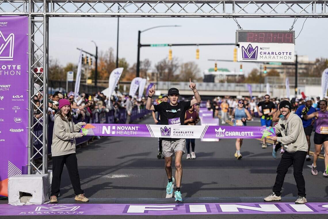 Novant Health Charlotte Marathon finish in Uptown at Romare Bearden Park photo 1
