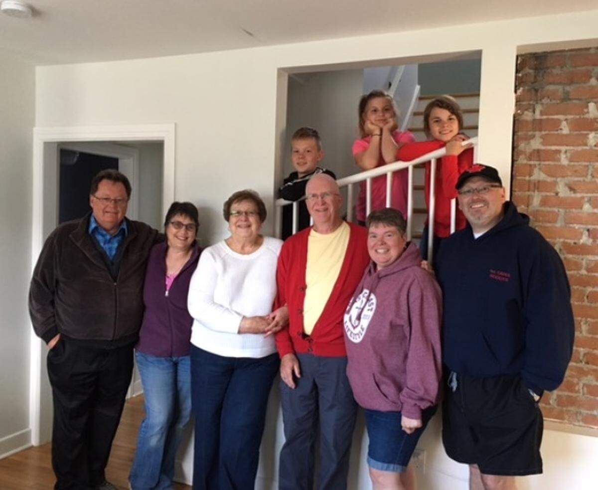 Friends forged amid crisis join again at a second reunion in St. John, Newfoundland. From left are David Rogers, Carol Findlay, Phyllis and Jim Knubel, and Allison and Gordon Head.