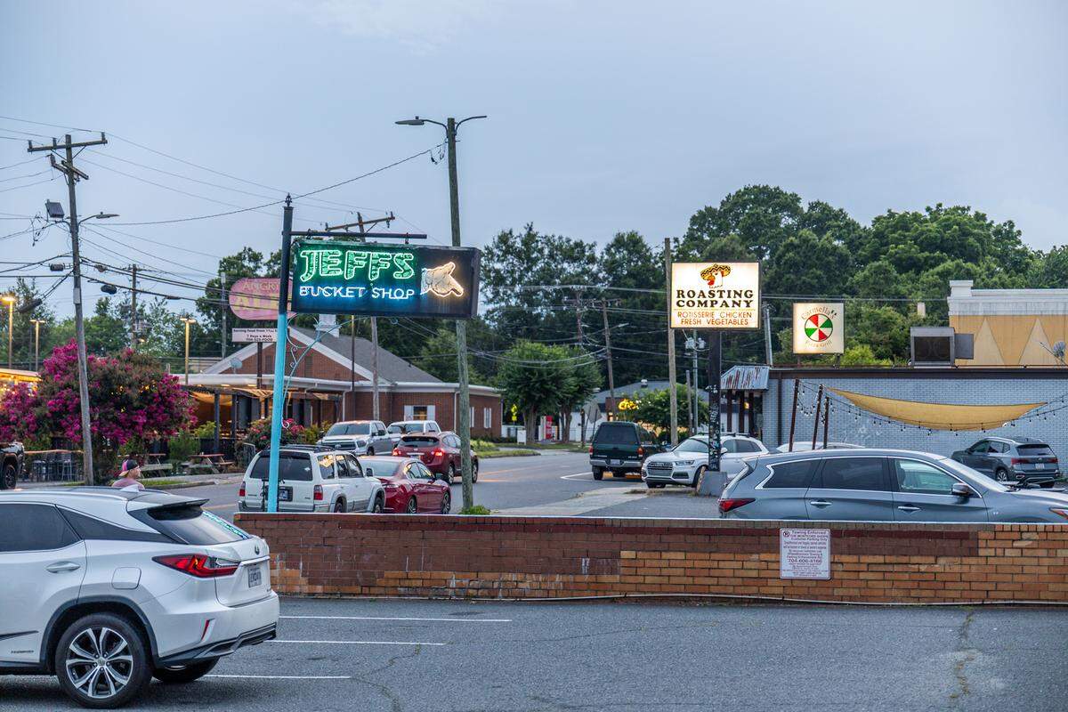 The restaurants and bars on Montford Drive form a social hub like no other in Charlotte.