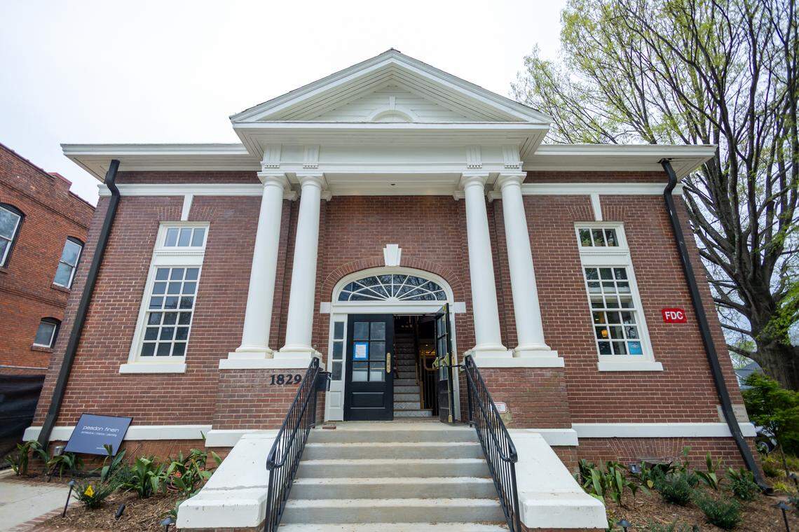 Leluia Hall is located in the former Dilworth Methodist Church South building, now relocated one block away to a new spot, 1829 Cleveland Ave.